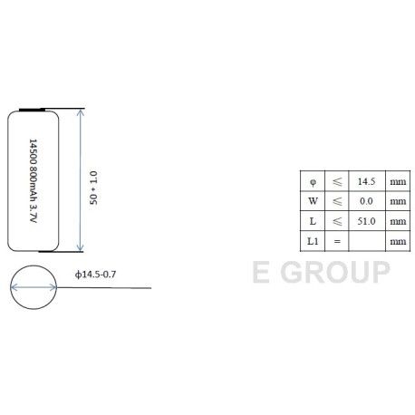 14500H-800mah  10C